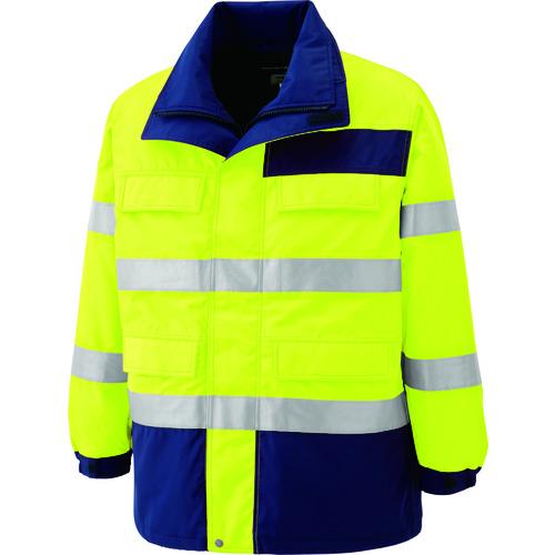 ■ミドリ安全 高視認性 防水帯電防止防寒コート イエロー LL〔品番:SE1124UELL〕【7978669:0】[店頭受取不可] ミドリ安全 高視認性 防水帯電防止防寒コート イエロー LL SE1124-UE