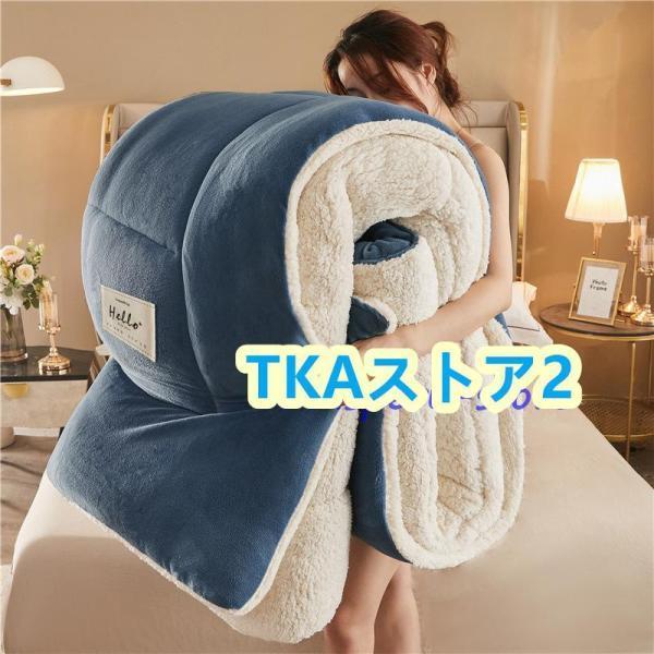 毛布布団 掛ふとん 掛けふとん 掛け布団 キングサイズ 冬用 毛布ふとん 掛布団 フランネル 暖かい 中綿入り あたたか 洗える 保温 秋 冬 寝200X230cm | ブランド登録なし | 01