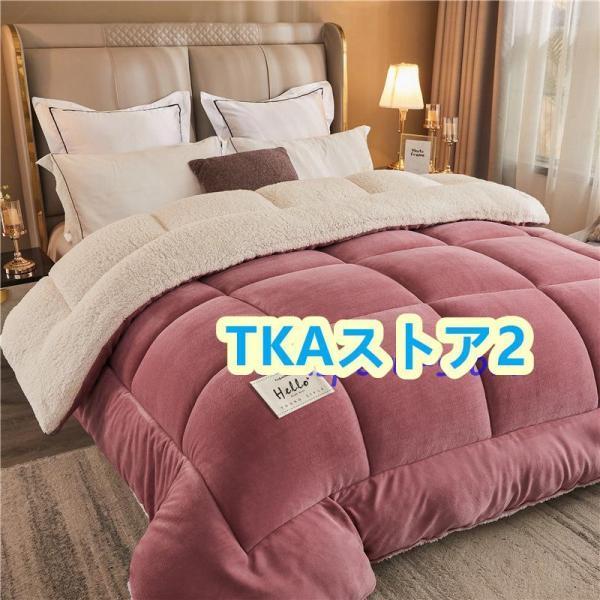 毛布布団 掛ふとん 掛けふとん 掛け布団 キングサイズ 冬用 毛布ふとん 掛布団 フランネル 暖かい 中綿入り あたたか 洗える 保温 秋 冬 寝200X230cm | ブランド登録なし | 07