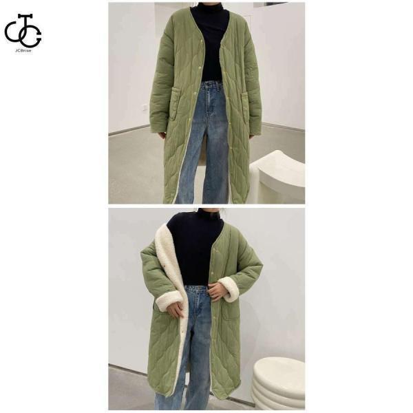 キルティングコート ボアコート ミドル丈 レディース リバーシブルコート 抜き襟 ノーカラー キルトコート あたたかいパイピングボア 防寒 | ブランド登録なし | 10