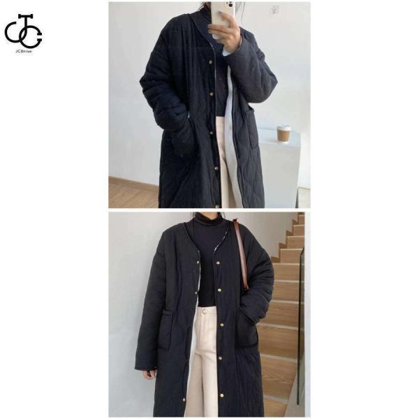 キルティングコート ボアコート ミドル丈 レディース リバーシブルコート 抜き襟 ノーカラー キルトコート あたたかいパイピングボア 防寒 | ブランド登録なし | 16