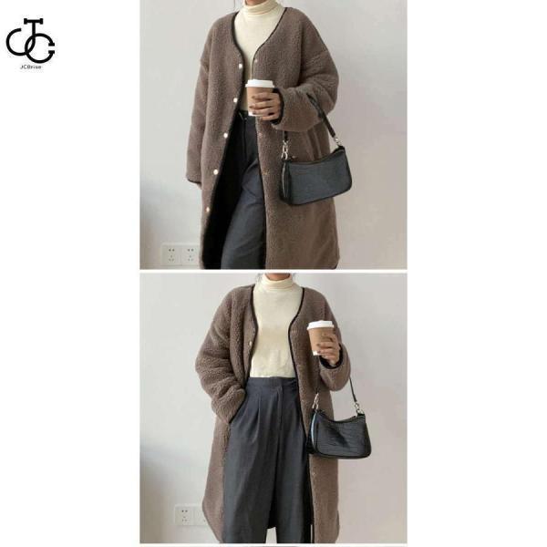 キルティングコート ボアコート ミドル丈 レディース リバーシブルコート 抜き襟 ノーカラー キルトコート あたたかいパイピングボア 防寒 | ブランド登録なし | 01