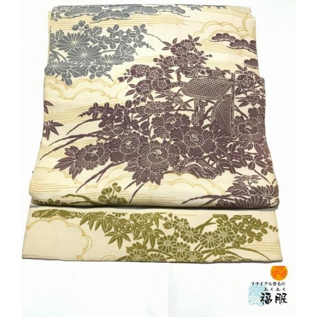 只今お買い得クーポン発行中] 中古 名古屋帯 正絹 アンティーク オフ  