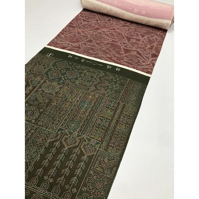 珍しい地柄&染め方です!正絹反物新品未使用 未使用 反物 正絹 柄見本 12m 小紋柄の染め見本 小物作り材料などに