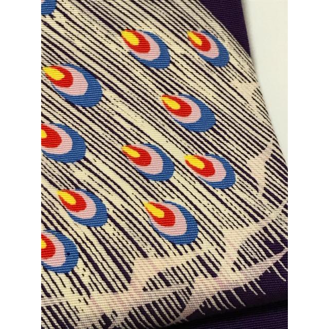 中古】正絹 名古屋帯 紫地に孔雀模様 : リサイクルきもの福服