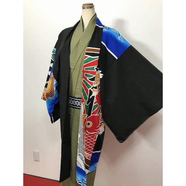 新品 2Lサイズ 男物 綿 羽織 大漁旗模様 福服特製 : リサイクルきもの