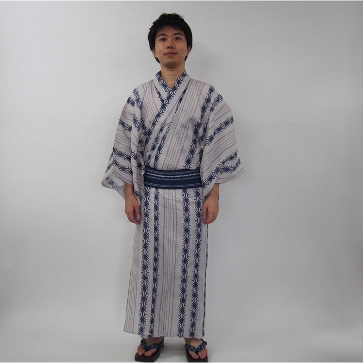 只今15 Off 新品 綿麻 男物 浴衣 薄グレー地に麻の葉 縞模様の綿麻浴衣 Mサイズ 新宿店在庫 メンズ 送料無料 あすつく 男 Mohmmadiyon Com