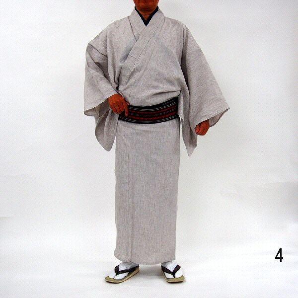 只今お買い得クーポン発行中] 男物 夏着物 3Lサイズ 麻 選べる5色 