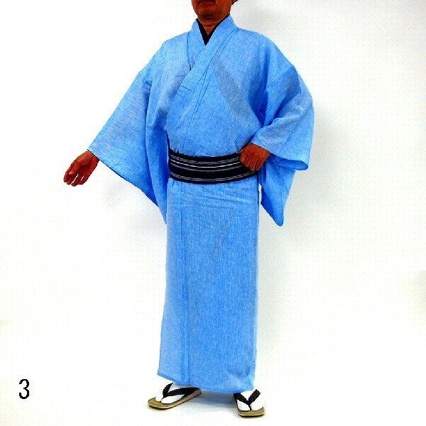 麻　夏着物　濃い青　洗える　裄67 麻 夏着物 濃い青 洗える 裄67 - メルカリ
