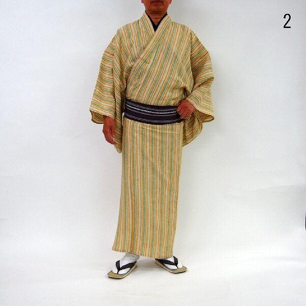 25％OFFクーポン発行中/男物 夏着物 3Lサイズ 麻 選べる5カラー 