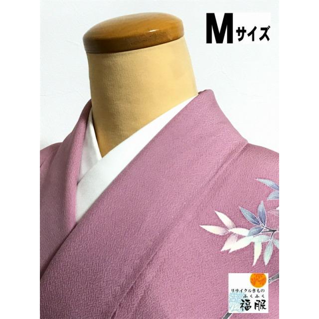 中古 付け下げ 正絹 薄紫地に曳舟模様 裄66cm Mサイズ 付下げ訪問着