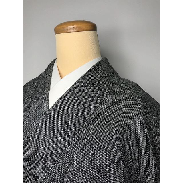 中古 Mサイズ 正絹 付け下げ 絵羽紬 付下げ訪問着 袷着物 黒地に麻の葉 