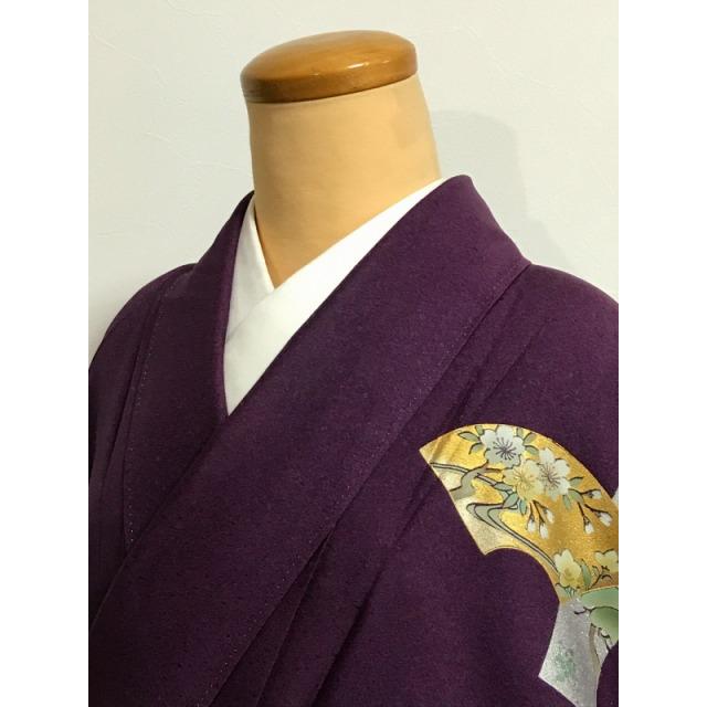 25%OFFクーポン発行中/中古 Lサイズ 正絹 付け下げ 紫地に地紙 25%OFFクーポン発行中/中古 Lサイズ 正絹 付け下げ 紫地に地紙