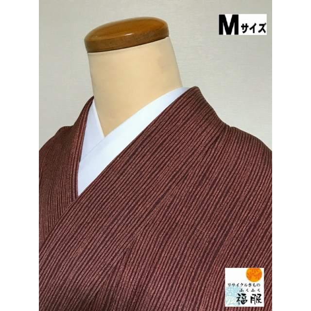25%OFFクーポン発行中/中古 小紋 化繊 赤茶地に縞模様 単衣着物 25%OFFクーポン発行中/中古 小紋 化繊 赤茶地に縞模様 単衣着物