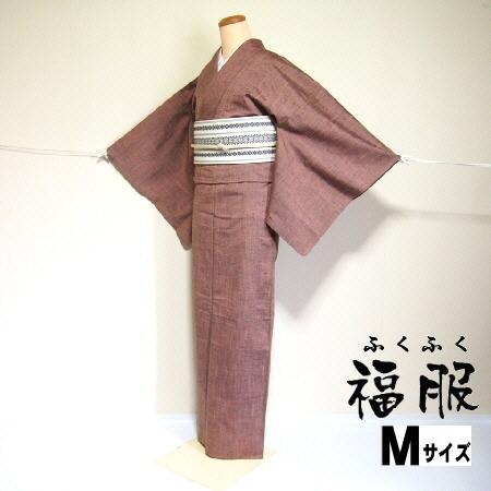 中古】 紬 正絹 ときがら茶色 単衣着物 裄64 Mサイズ 女 女物 シーズン