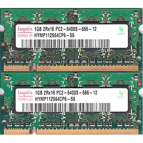 hynix PC2-6400S (DDR2-800) 1GB x 2枚組み 合計2GB SO-DIMM 200pin ノートパソコン用メモリ 両面実装