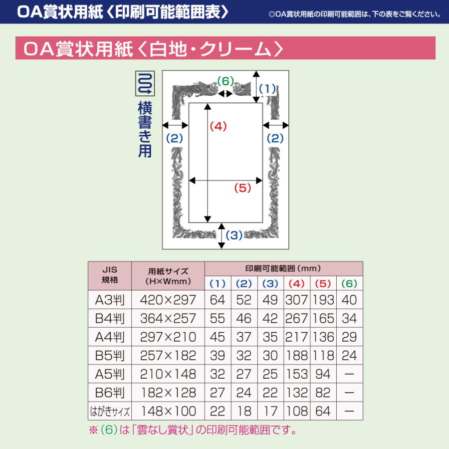 ササガワ タカ印 10-1168 ＊OA賞状用紙 クリーム A4判 横書用 100P 100