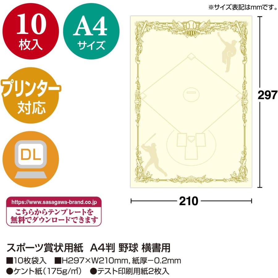 全国送料無料】 郵便受けにお届け プリンター対応 スポーツ賞状用紙 A4