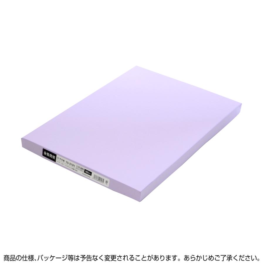 ササガワ　タカ印　10-3181　金箔賞状用紙 A3判 横書用 白 100P　100枚_3