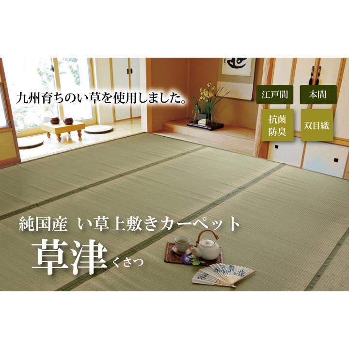 イケヒコ 純国産 い草 上敷 カーペット 双目織 『草津』 本間8畳(約382