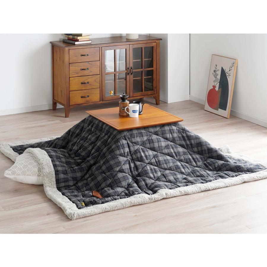 東谷 コタツ セット KT-211 KK-125BL W60×D60×H36.5 薄掛けコタツ布団 正方形 W190×D190 : ふくひら ...