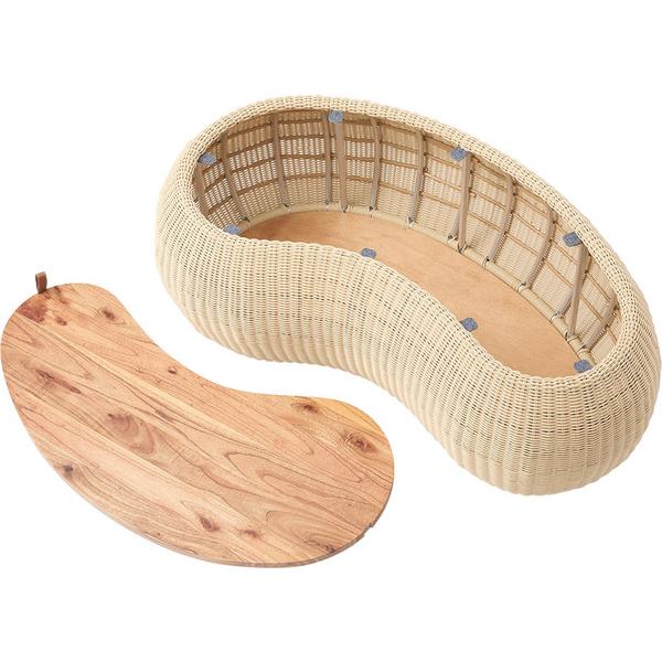 東谷 NRS-601 センターテーブル テーブル 机 木製 天然木 収納