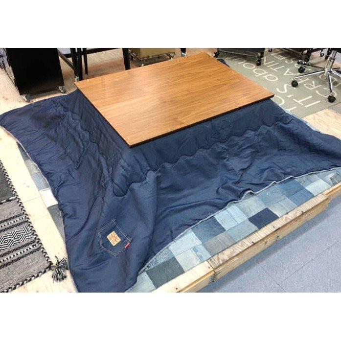 東谷 デニム調 SGS-701DM ふんわり 薄掛け コタツ布団 正方形 W190