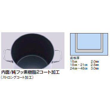鍋 円付鍋 IH対応 パワーデンジアルファ円付鍋42ｃｍ（業務用）  1-0035-0306の画像