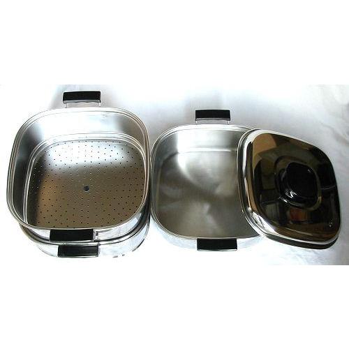 蒸し器 ステンレス 桃印18-0角型蒸器3段27cm 1-0411-1006 : 料理道具
