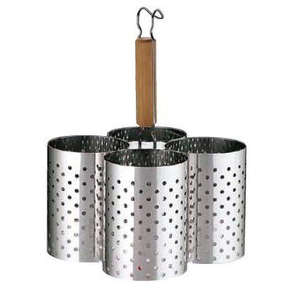 かき揚げリング　4連 揚げ物用品 18-8 木柄かき揚げリング4連M 1-0435-1002 : 料理道具の