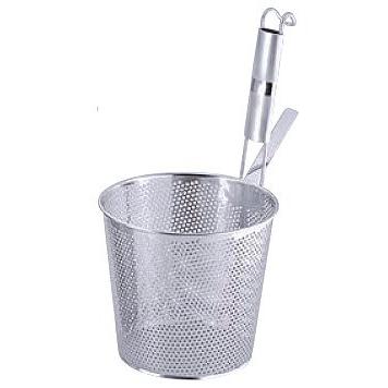 てぼ ＵＫ 18-8パンチング パイプ柄 平底うどん揚 麺ゆでざる 9-0405-1101