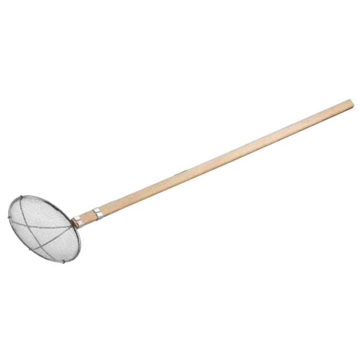 TSステンレス 木柄 給食用 すくい網 丸型 φ24cm 柄長110cm 極荒目 2.5メッシュ 1-0201-0501 : 料理道具のフクジ ...