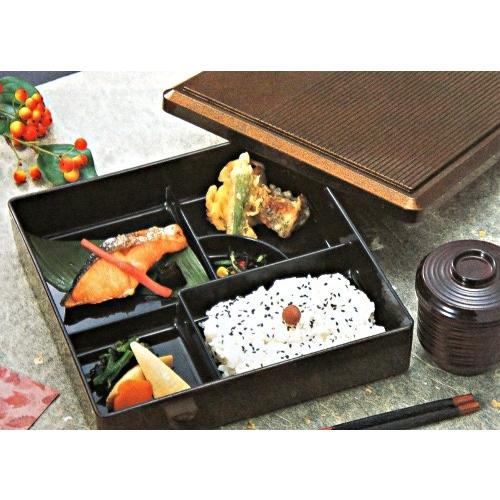 弁当箱 8寸 安来弁当 梨地（固定仕切） f8-780-3 : 料理道具の