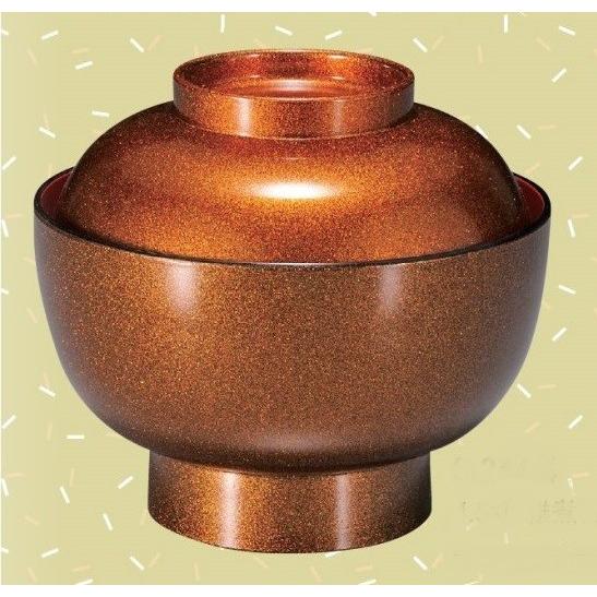 天然木　根来塗　内梨地　煮物椀五客　美品　懐石　茶道　送料込 福井クラフト お椀 蓋付き 4.5寸 雑煮椀 梨地内朱 耐熱ABS樹脂 食洗機
