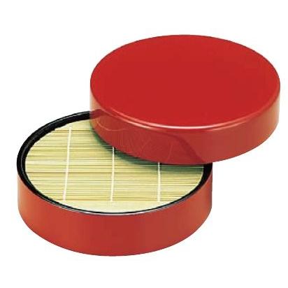 そば用食器 DX丸ざる 朱 蓋 f8-615-15 : 料理道具のフクジネット