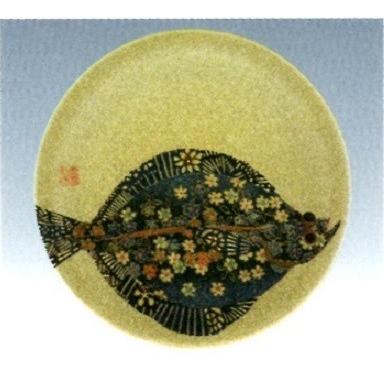 回転寿司皿 15cm ゴールドパール千代紙カレイ 耐熱ABS樹脂 食洗機対応