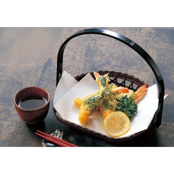 食器 天ぷら篭 ABS 6寸 半月手提篭 新溜 f8-413-10 : 料理道具の