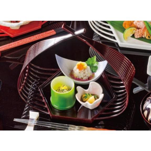 食器 天ぷら篭 ABS 六角篭盛器 溜（大） f8-400-4 : 料理道具の