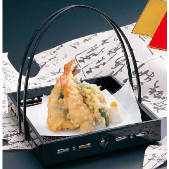 食器 天ぷら篭 ABS 5.5寸 亰すかし手提盛器 溜 f8-401-5 : 料理道具