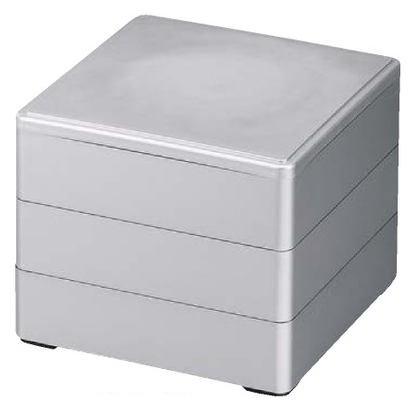 重箱 7寸彩重 銀内黒 3段 ABS樹脂製 f48-26-15-3 : 料理道具の