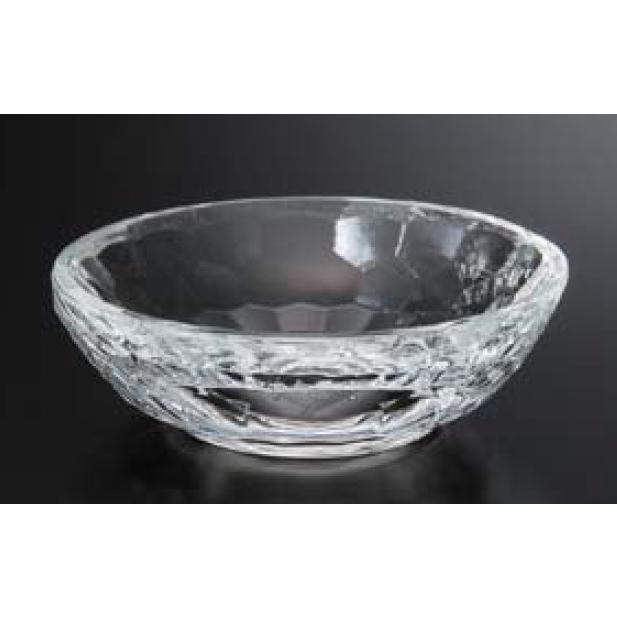 ガラス食器 皿 亀甲カットガラス Φ80皿 f8-324-4 : 料理道具の