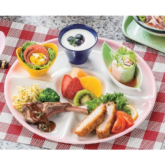 食器 皿 ランチプレート 耐熱 28cm 丸4ツプレート ピンクぼかし 食洗