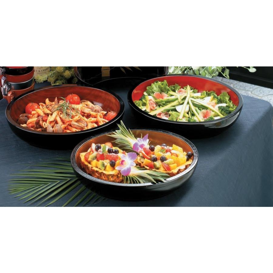 そば用食器 こね鉢 黒内朱 尺0 ABS樹脂 f7-688-2 : 料理道具の