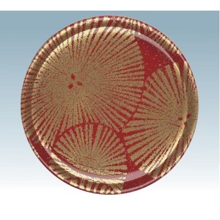 ニュー回転寿司皿 15cm 西陣風赤松葉（特殊印刷） 耐熱ABS樹脂 食洗機  