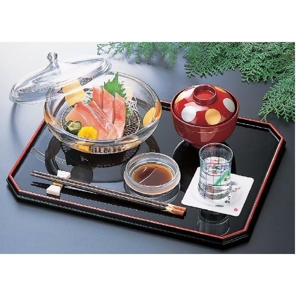 木製尺4切立長手盆　黒天朱 お盆 尺4 隅切長手盆 黒天朱SL ノンスリップ加工 ABS樹脂 f8-39-3