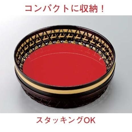 盛皿 尺0寸 ABS竹丸かご盛器 総黒内朱 f8-370-11 : 料理道具の