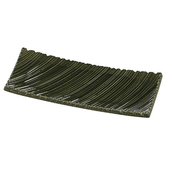 皿 31cm （中）しのぎ波彫皿 織部塗 ABS樹脂 f8-458- | 