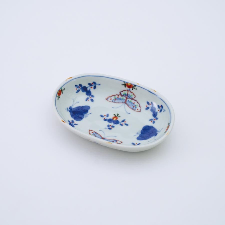 有田焼 オーバル皿 天啓花蝶小判皿（小）【福珠窯（有田焼窯元