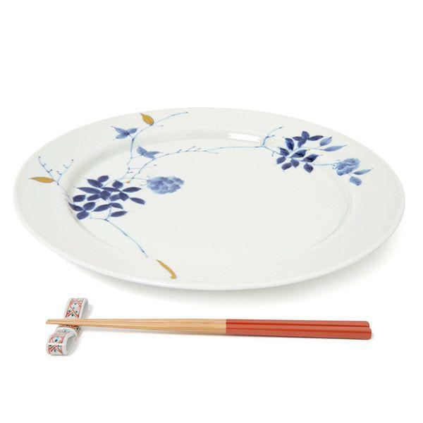 福珠窯 金彩ばら絵 段付 9寸 大皿 27cm 有田焼窯元 美品 金彩ばら絵段付9寸丸皿 【福珠窯（有田焼窯元）】