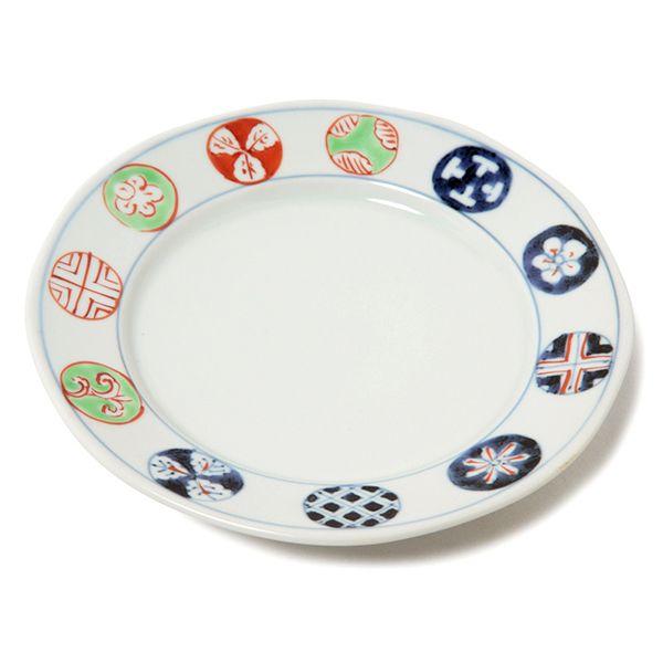 有田焼 取り皿 染錦丸紋段付5.5寸丸皿 【福珠窯（有田焼窯元